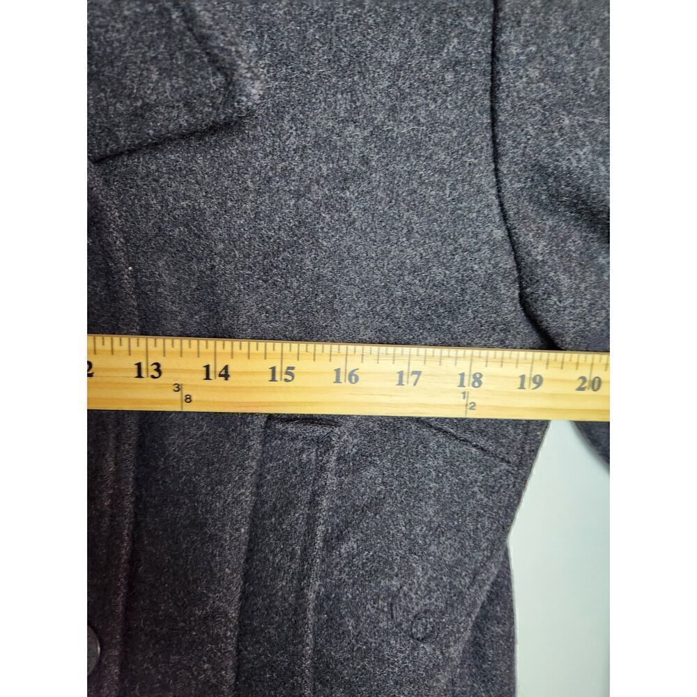 Vintage Old Navy Wool Peacoat Sz L Black/Charcoal classic preppy pockets GUC - Picture 9 of 9